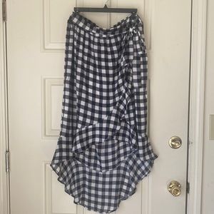 NWT Fourteenth Street Buffalo Check Hi Lo Ruffle Skirt